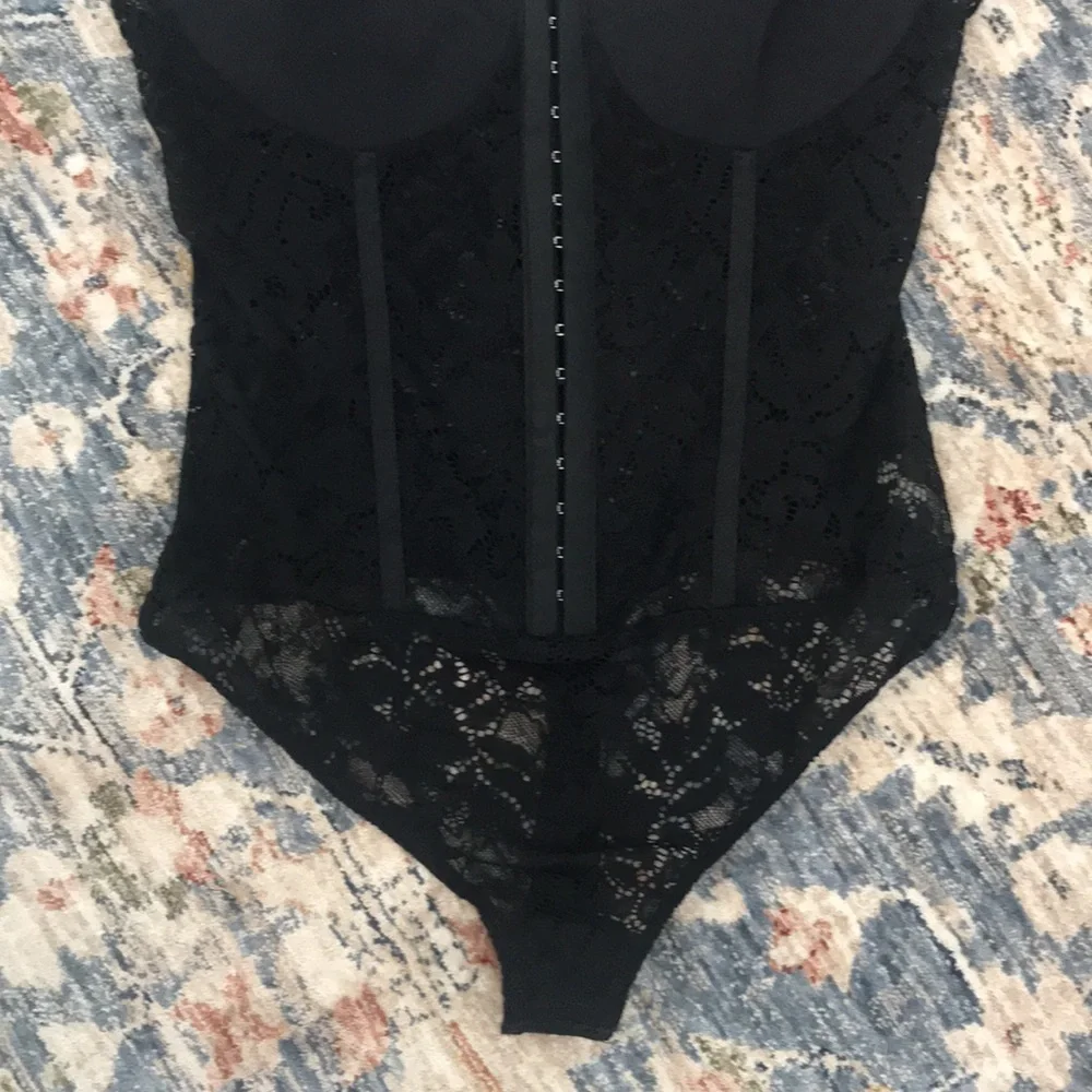 Free People Lace Night Rhythm Bodysuit in Black